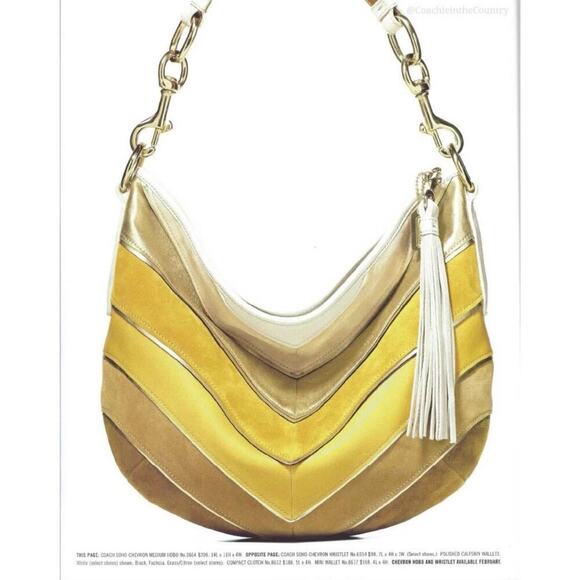 Vintage Coach 3664 Limited Edition Soho Chevron Medium Hobo & 6554 Wristlet - Picture 13 of 16